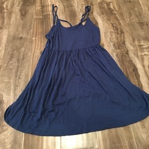 Dark blue flowy summer dress size medium SALE